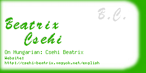beatrix csehi business card